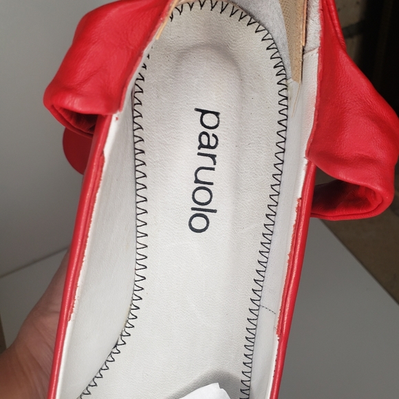 Paruolo designer shoes, red, wedge heel, tie strap - Picture 6 of 6
